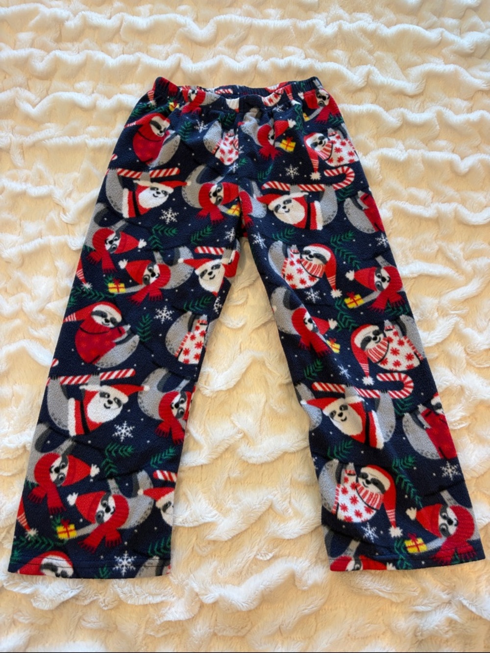 The Children's Place Navy Blue Holiday Sloth Fleece Pajama Bottoms
